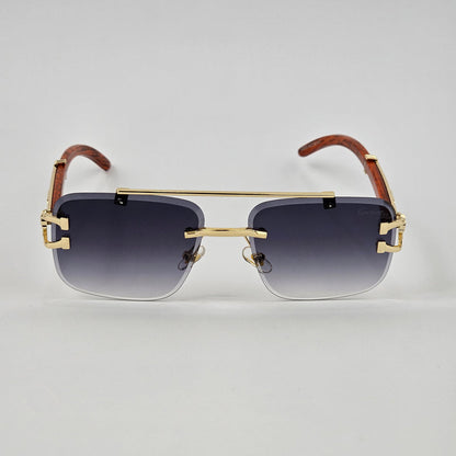 Luxury rimless cheetah sunglasses