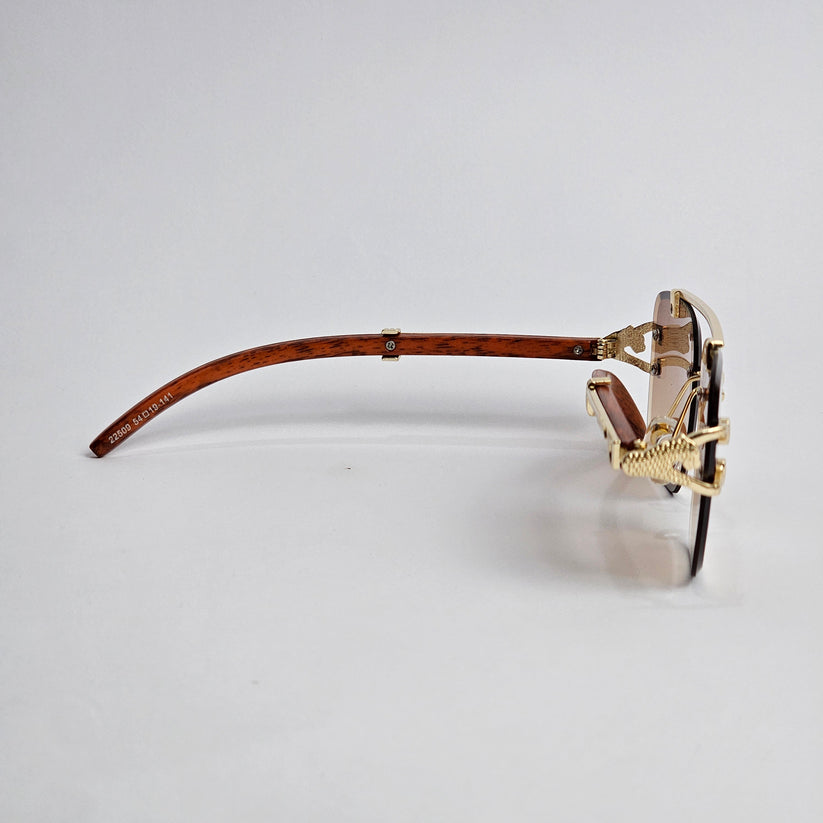 Luxury rimless cheetah sunglasses