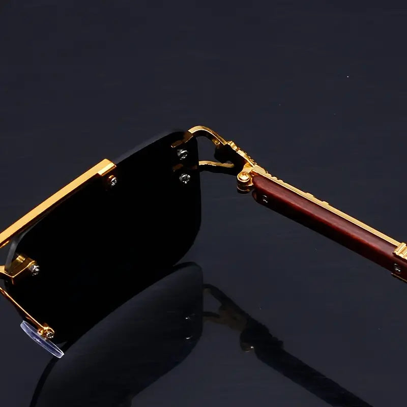 Luxury rimless cheetah sunglasses