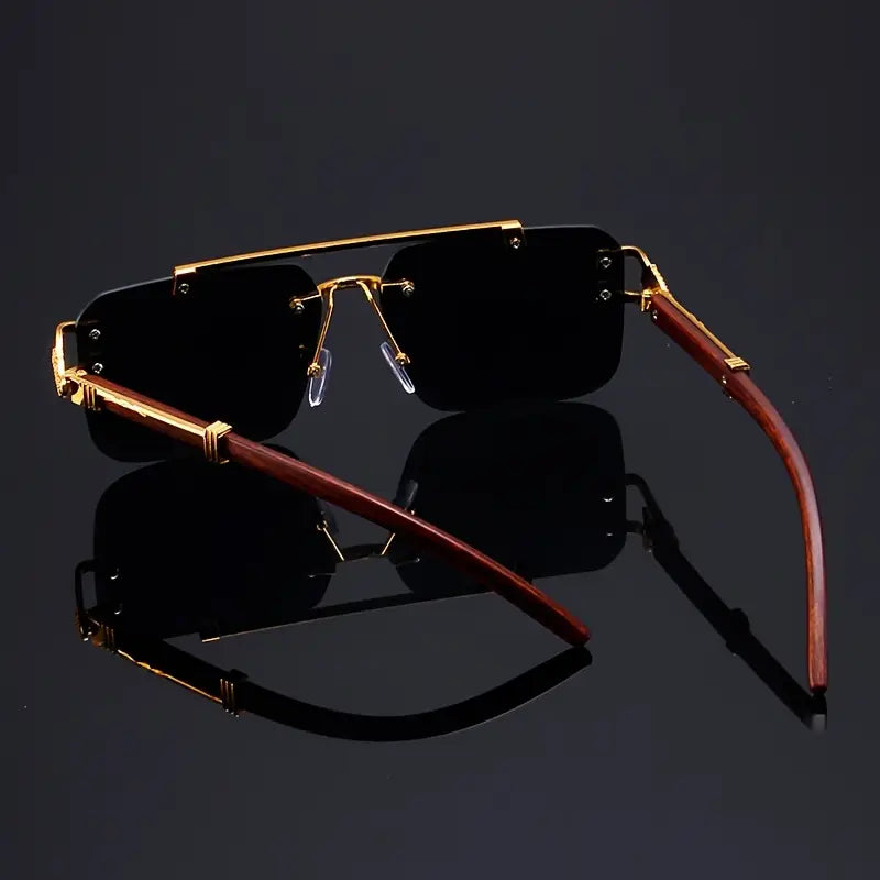 Luxury rimless cheetah sunglasses