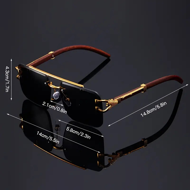 Luxury rimless cheetah sunglasses